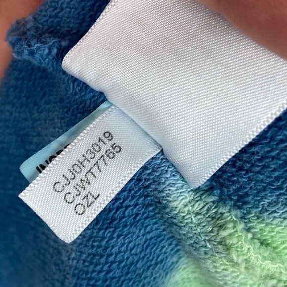 Calvin Klein Tie Dye Hoodie Size Large Blue Green Hooded Sweatshirt Cotton Crop - Picture 10 of 12